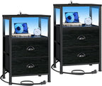 Furologee Nightstands Set of 2, End Tables by Furologee