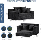 Boneless Loveseat Sleeper Sofa Bed, 3-in-1 Convertible Sofa Bed and Floor Futon - Image 2