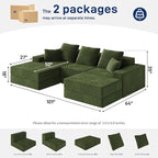 Living&Giving 101" U-Shaped Cloud Sectional Couch - Image 2