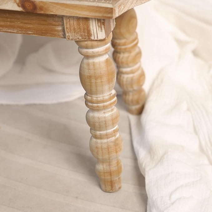 dwellington Wooden Bathroom Wood Foot Stool - Image 7