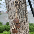 2pc Rustic Charm Bell - Handmade Hemp Rope Wind Chimes Hanging Decoration, Distressed Finish Cow Bell with Jute Hanging Rope, Perfect for Front Door, Outdoor, Window, and Home Decor - Image 7
