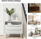 HULALA HOME End Table with Charging Station, Mid-Century Modern 2 Drawer and - Image 7