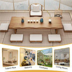 200 cm Solid Wood Low Coffee Table in Japanese Style, Tatami Meditation Table - Image 6
