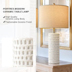 PORTRES 24" Farmhouse Ceramic Table Lamp Set of 2 - Image 5
