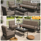 HEBE Stretch Patio Cushion Covers Set 12pcs, Waterproof Outdoor Couch Covers - Image 8
