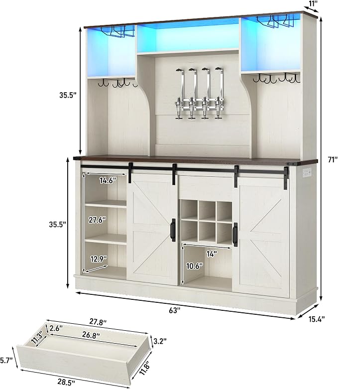 Farmhouse Coffee Bar Cabinet - Image 2
