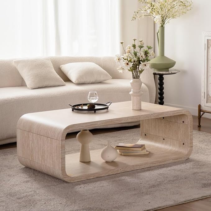 Modern Wood Coffee Table, Rectangular Minimalist Center Table by Everyinnovationisforprogre