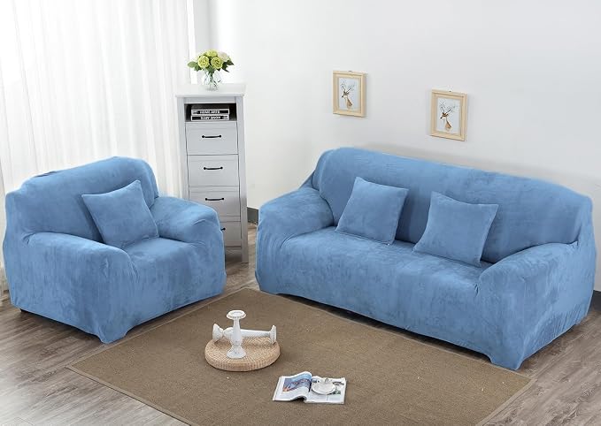 vctops 1-Piece Velvet Plush Stretch Chair Sofa Slipcover Soft Fuzzy Fluffy - Image 2