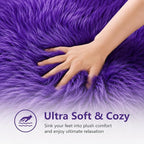 EasyJoy Faux Sheepskin Rug, Fluffy Faux Fur Rug, Ultra Soft Shag Area Rug - Image 6