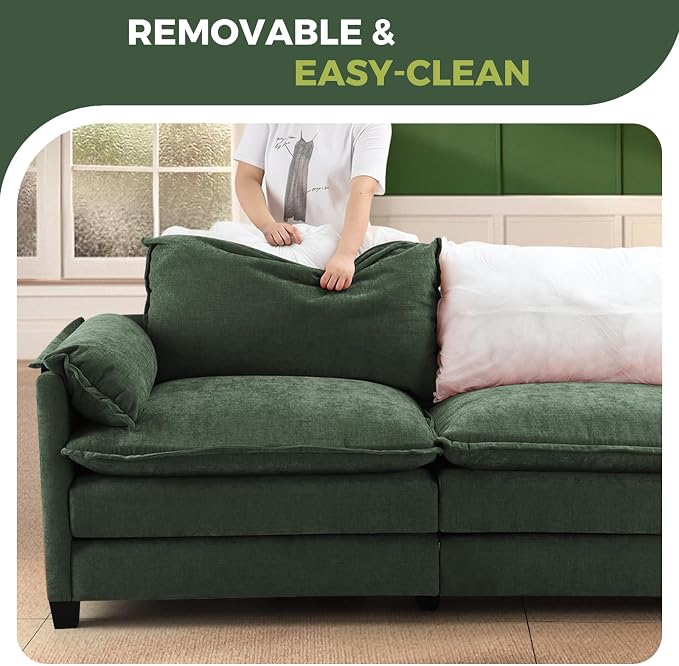 ELUCHANG 116" U Shaped Modular Sectional Cloud Couch - Image 7