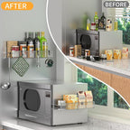 Magnetic Spice Rack for Refrigerator, 2 Pack Metal Magnetic Shelf Grey - Image 5