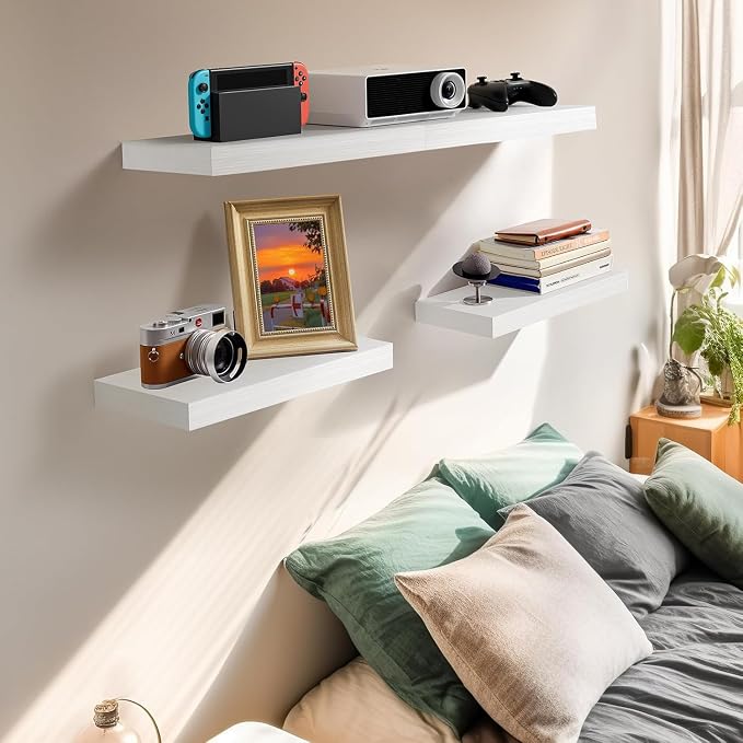 AMADA HOMEFURNISHING Floating Shelves Wall Mounted, 15 x 7 Inch Wall Shelves - Image 2