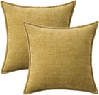 MIULEE Decorative Couch Throw Pillow Covers 20x20 Inch Mustard Yellow | - Image 6