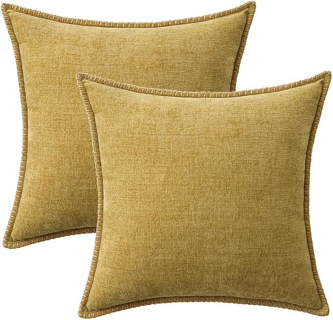 MIULEE Decorative Couch Throw Pillow Covers 18x18 Inch Mustard Yellow | - Image 6
