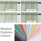 Extra Long Sheer Light Green Curtains - Image 6