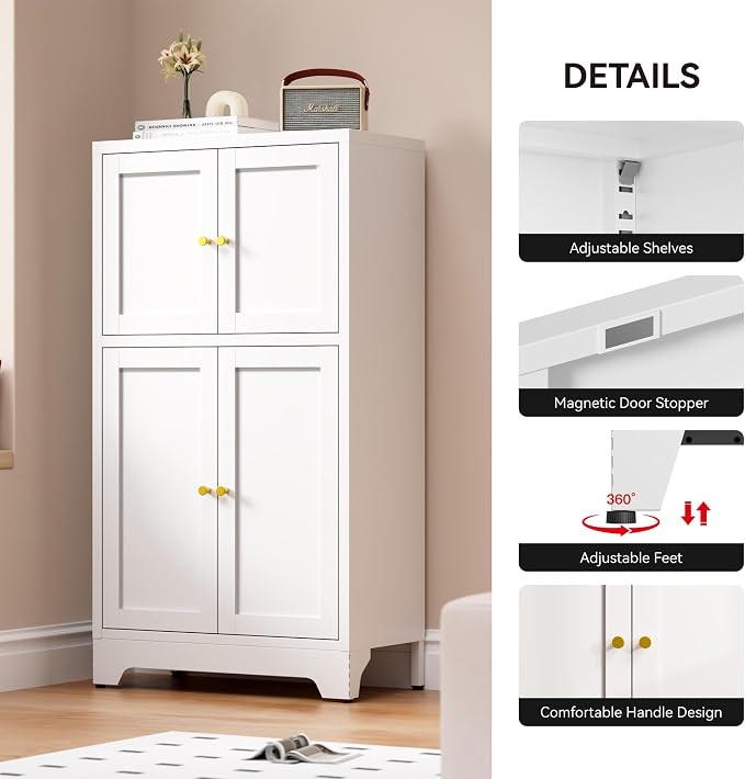 Bevivog Metal Locker Storage Cabinet, Home Accent Cabinets - Image 4