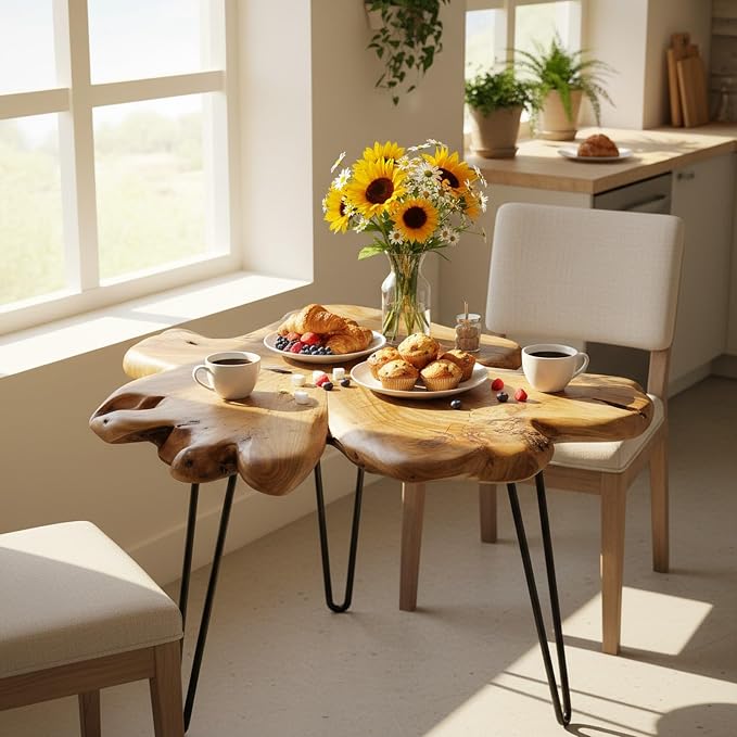 WELLAND Rustic Cedar Live Edge Coffee Table - Image 4