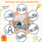 12 Pcs Modular Kids Play Sofa Convertible Foam Floor Mat and Play Fortress - Image 6