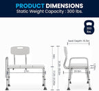 Flash Furniture HERCULES Series 300 Lb. Capacity Adjustable White Bath & Shower - Image 9