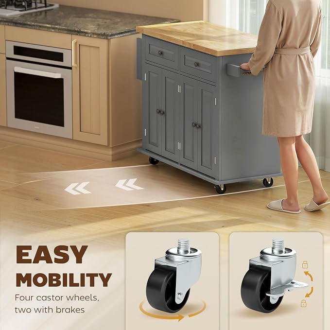 HOMCOM Kitchen Island Cart - Image 6