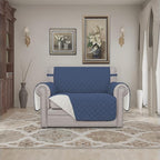 Easy-Going Reversible Couch Cover, Oversized Chair, Dark Blue/Ivory | Machine - Image 2