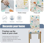BIETYONE Stretch Dining Chair Covers Set of 6, Soft Removable Washable Kitchen - Image 3