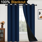 Yakamok Navy Blue 100% Blackout Curtains 84 Inches Long 42" Wide, 2 Panels | - Image 2