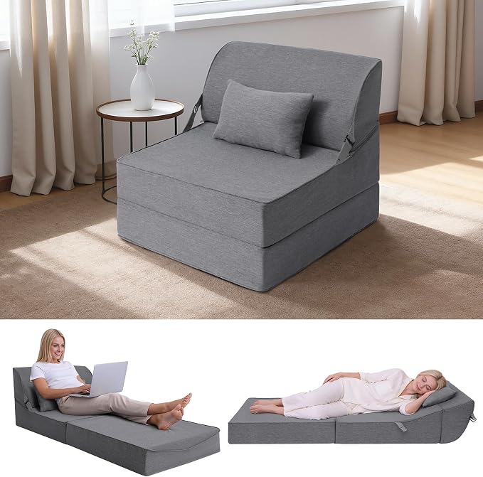 BeBen Folding Sofa Bed Chair, Convertible Sleeper Chair Futon Couch, Foldable by BeBen