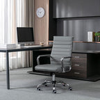 Home Office Chair Ribbed, Modern Leather Conference Room Chairs, Ergonomic - Image 5