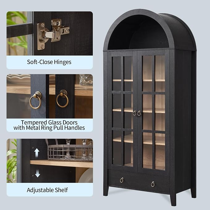 RowyPoey Farmhouse Arched Cabinet - Image 5
