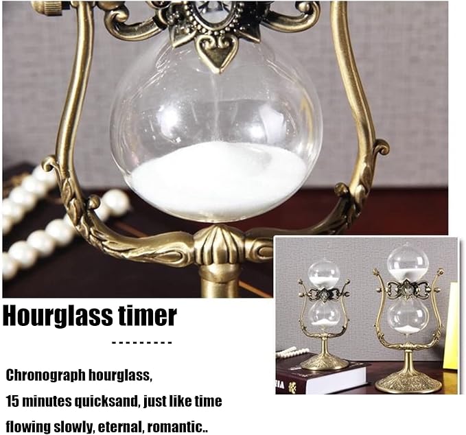 Hourglass Timer, 15 Minutes Hourglass Timer, Hourglass Desk Decor，Embossed - Image 5