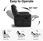 EBELLO Manual Recliner Chair, Soft Fabric Recliner Sofa - Image 4