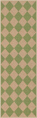 Lahome Checkered Easy Jute Hallway Runner Rug, 2x8 Outdoor Rugs Washable | - Image 9