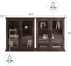 BELLEZE Set of 2 Glass Display Cabinet, Living Room, or Kitchen - Image 2