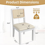 Westice Rattan Dining Chairs Set of 4, Farmhouse Natural Dining Room Chairs - Image 3