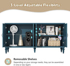 ARTPOWER 61.8" Hollow Carved Wood Accent Cabinet - Image 7