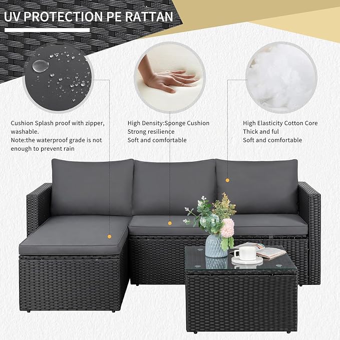 JAMFLY 3-Piece Outdoor Sectional Sofa Set - Image 5