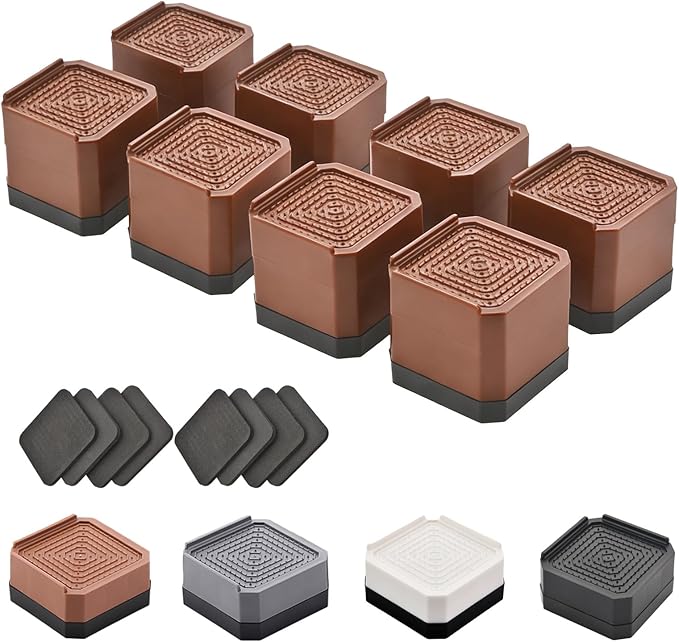 EclatBain Bed Risers Furniture Risers Heavy-Duty Rectangular Adjustable Block 8 by Unknown