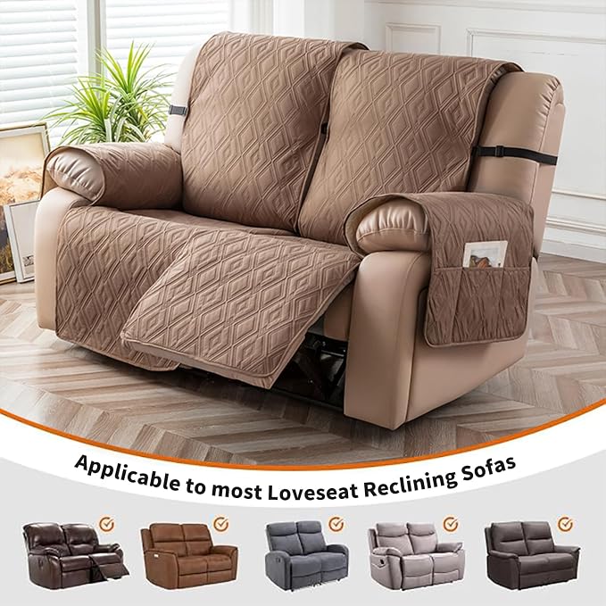 Genina Waterproof Loveseat Recliner Cover Non-Slip, Sofa Cover - Image 3