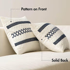 MIULEE Set of 2 Navy Blue Boho Decorative Pillow Covers 20x20 Inch | Farmhouse - Image 6