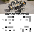 ovios 7 Pieces Patio Furniture Set, Outdoor Wicker Sectional Sofa - Image 7