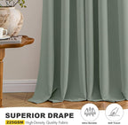 MIULEE Blackout Curtains for Bedroom 2 Panels 40 x 45 Inch Long Light Green | - Image 5