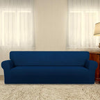 PureFit Stretch Couch Covers for Sofa 4 Seater Slipcovers Navy | 1-Piece Sofa - Image 2