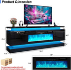 chartustriable 71IN LED TV Stands w/40 inch Fireplace Power Outlet - Image 2