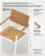 Outdoor Dining Set for 6, Patio Table and Chairs Set - Image 3
