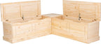 Linon Harris Unfinished Wood Backless Nook - Image 11