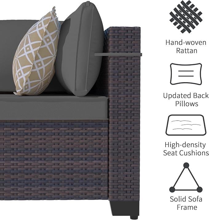 Outdoor Patio Furniture Set, 14 Pieces Outdoor Sectional Furniture Patio Sofa - Image 3
