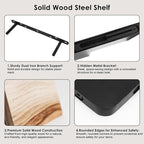 Fixwal Corner Floating Shelves for Wall Mounted Natural Solid Wood 16"x11.4" - Image 4