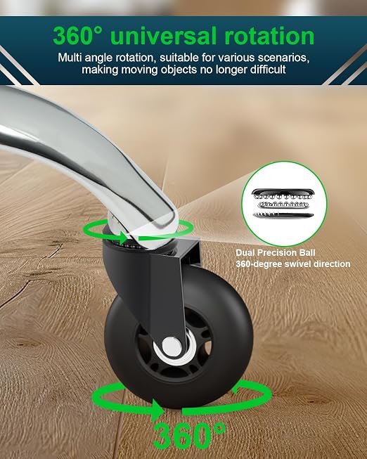 RidRed Office Chair Wheels Replacement Heavy Duty 3 Inch Roller Blade Wheels - Image 6