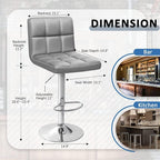 Homall Bar Stools Modern PU Leather Adjustable Swivel Barstools, Armless - Image 3